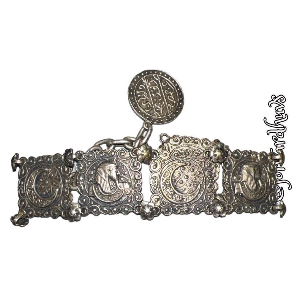 Vintage Hand Crafted Bracelet with Arabic Writing on Hang Tag